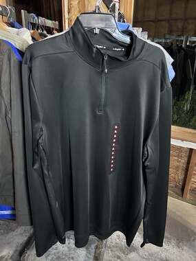 Layer 8 Men's XL Circular Knit Qwick-Dry 1/4 Zip Pullover Black